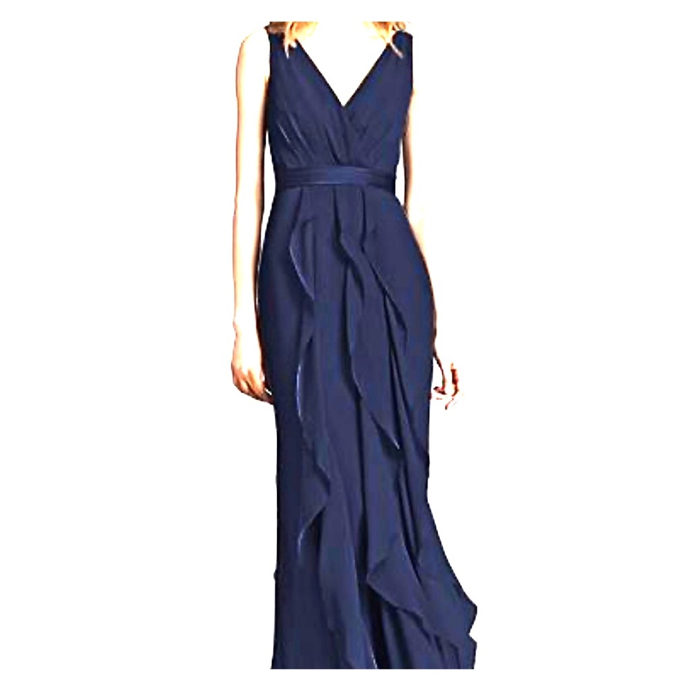 Midnight V-Neck Chiffon White by Vera Wang Dress